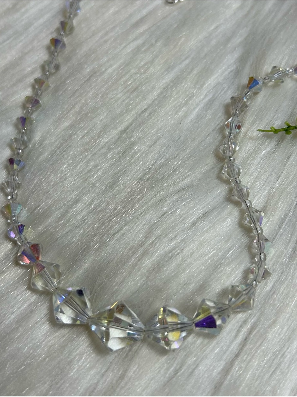 Aurora borealis crystal necklace